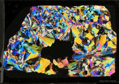 mg10-Szlif meteorytu w świetle spolaryzowanym